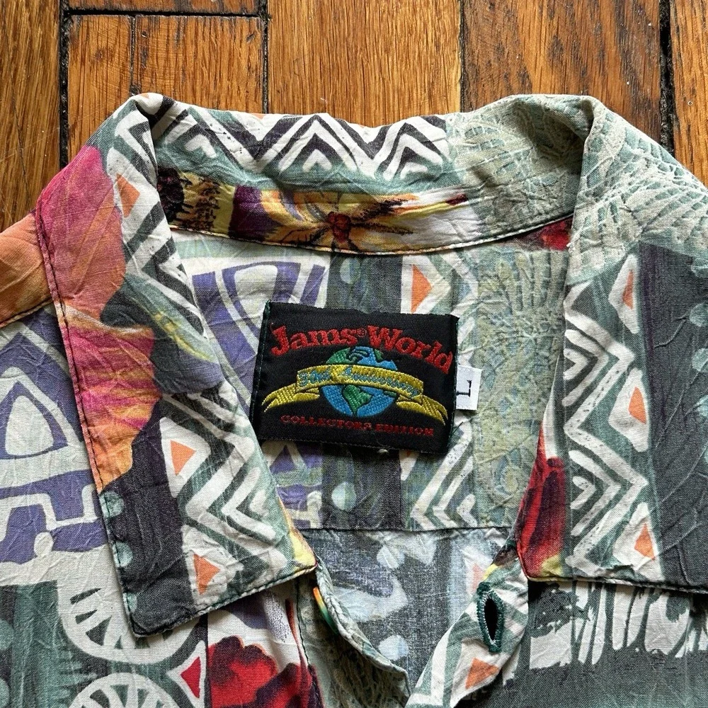 Jams World 30th‎ Anniversary Collectors Edition Hawaiian Shirt Camp Men L Beach - Picture 3 of 9